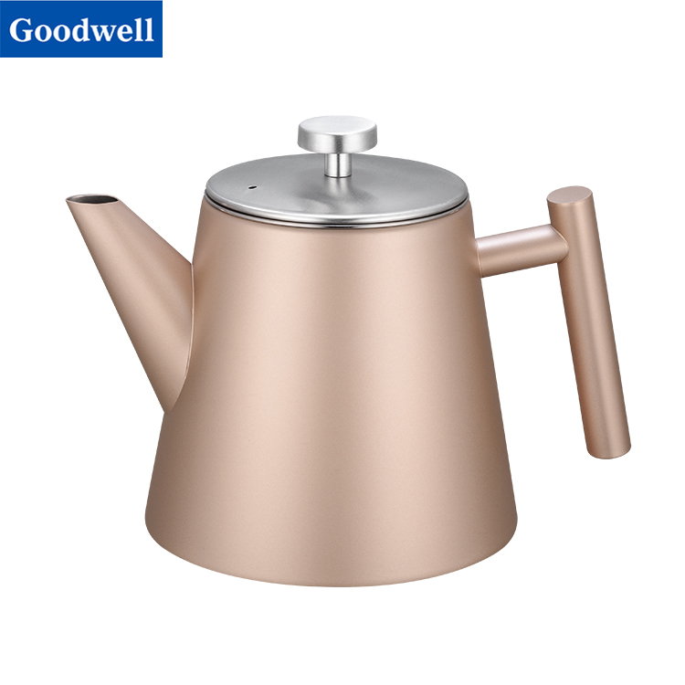 Double Wall Stainless Steel Tea Pot